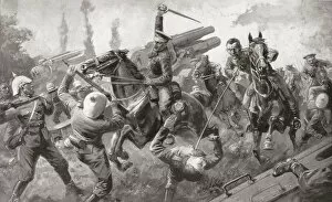 Images Dated 24th November 2013: The Charge Of The 9th Lancers, Or Delhi Spearmen, During The Great Retreat From Mons To Cambrai