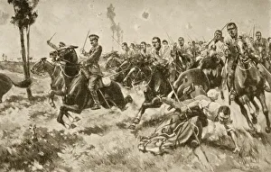 Charge Of The 9Th Lancers To Save The Guns At Mons Drawn By Archibald Webb Charge Of The 9Th Lancers To Save The Guns At Mons Drawn By Archibald Webb