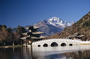 China, Black Dragon Pool Park with Five Phoenix Pavilion; Lijiang China, Black Dragon Pool Park with Five Phoenix Pavilion; Lijiang