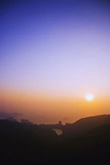 Images Dated 21st October 2007: China, Hong Kong, East China Sea At Sunset From Peak; Aberdeen
