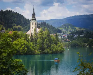 Church Of The Assumption On Bled Island; Bled, Upper Carniola, Slovenia Church Of The Assumption On Bled Island; Bled, Upper Carniola, Slovenia