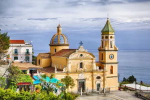 Church of San Gennaro in Praiano along the cliffs of the Amalfi Coast, Salerno, Campania, Italy Church of San Gennaro in Praiano along the cliffs of the Amalfi Coast, Salerno, Campania, Italy