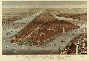 The City of New York, United States of America. From a Currier & Ives chromolithograph dated 1884
