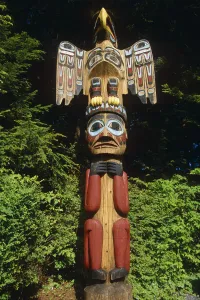 Closeup Of Totem Pole @ Totem Bight State Historical Park, Ketchikan Alaska, Se Summer Closeup Of Totem Pole @ Totem Bight State Historical Park, Ketchikan Alaska, Se Summer