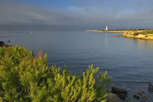 Coast at Morning with Lighthouse, Anse de la Beaunderie, La Couronne, Martigues, Cote Bleue, Mediterranean Sea Coast at Morning with Lighthouse, Anse de la Beaunderie, La Couronne, Martigues, Cote Bleue, Mediterranean Sea