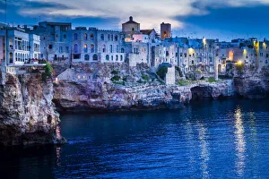 Coastal View of Polignano a Mare at Dusk, Puglia, Italy Coastal View of Polignano a Mare at Dusk, Puglia, Italy