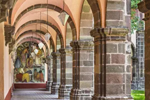 Colonnade with mural at the Bella Artes School (Escuela de Bellas Artes) in San Miguel de Allende, Mexico Colonnade with mural at the Bella Artes School (Escuela de Bellas Artes) in San Miguel de Allende, Mexico