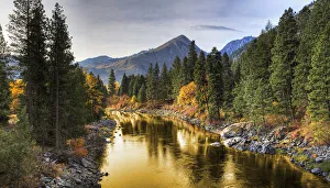 Composite Entitled River Of Gold Taken From A Bridge Over The Icicle River; Leavenworth Composite Entitled River Of Gold Taken From A Bridge Over The Icicle River; Leavenworth