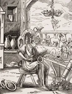 Coppersmith. 19Th Century Reproduction Of 16Th Century Woodcut By Jost Amman Coppersmith. 19Th Century Reproduction Of 16Th Century Woodcut By Jost Amman