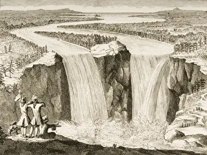 Copy Of Father Hennepin's 1677 Sketch Of Niagara Falls Redrawn In 1870S Copy Of Father Hennepin's 1677 Sketch Of Niagara Falls Redrawn In 1870S
