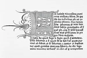 Copy Of A Page From Catholicon Printed In Mainz 1460 By Johannes Gutenberg Copy Of A Page From Catholicon Printed In Mainz 1460 By Johannes Gutenberg