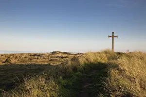 Cross On A Hill Overlooking Valley, Alnmouth, Northumberland, England Cross On A Hill Overlooking Valley, Alnmouth, Northumberland, England