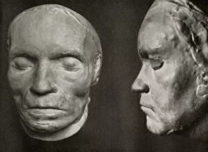 The death mask of Beethoven, molded by Josef Danhauser around twelve hours after Beethoven's death