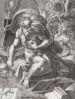 Diogenes, 3rd century BC Greek philosopher. Engraved after a 16th century work by Parmigianino, 1503-1540 Diogenes, 3rd century BC Greek philosopher. Engraved after a 16th century work by Parmigianino, 1503-1540