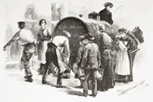 Distributing free pure water to the population during the 1892 Cholera outbreak in Hamburg, Germany