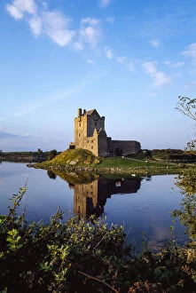 Dunguire Castle, Kinvara, Co Galway, Ireland; Castle Surrounded By Placid Lake