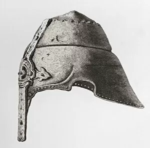 An Early Twelfth Century Nasal Helmet. From The British Army: It's Origins, Progress And Equipment, Published 1868