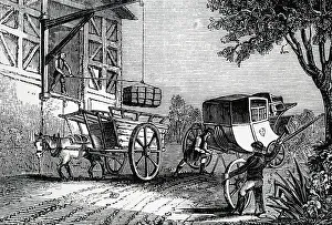 Engraving depicting an illustration of mechanical forces Engraving depicting an illustration of mechanical forces