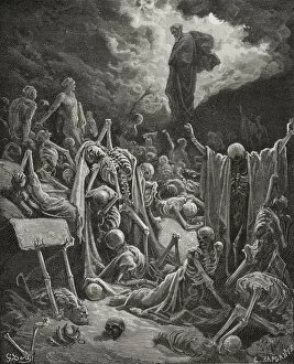 Images Dated 3rd December 2005: Engraving From The Dore Bible Illustrating Ezekiel Xxxvii 1 And 2 The Vision Of The Valley Of Dry