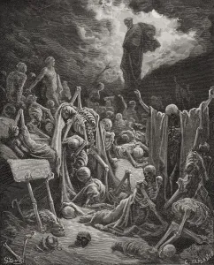 Engraving From The Dore Bible Illustrating Ezekiel Xxxvii 1 And 2 The Vision Of The Valley Of Dry Bones By Gustave Dore Engraving From The Dore Bible Illustrating Ezekiel Xxxvii 1 And 2 The Vision Of The Valley Of Dry Bones By Gustave Dore