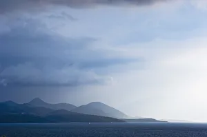 Fading Seascape Of Ioninan Islands At Sunset, Ioninan Islands, Greece Fading Seascape Of Ioninan Islands At Sunset, Ioninan Islands, Greece