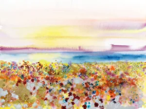 Field Of Joy, Abstract Landscape Of Bejeweled Field Of Flowers (Watercolor Painting) Field Of Joy, Abstract Landscape Of Bejeweled Field Of Flowers (Watercolor Painting)