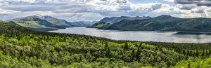 Fish Lake and mountains in the Yukon; Whitehorse, Yukon, Canada