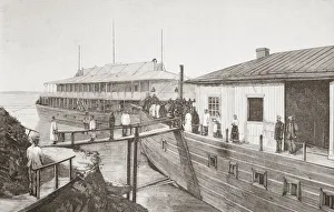 A floating hospital on the River Volga, Nizhny Novgorod, Russia used for patients suffering from cholera during A floating hospital on the River Volga, Nizhny Novgorod, Russia used for patients suffering from cholera during