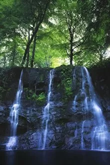 Images Dated 1st June 2007: Glenariff Waterfall, Co Antrim, Ireland; Waterfall With Trees Above