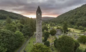 Glendalough, the site of an early Christian monastic settlement, Derrybawn, County Wicklow, Ireland Glendalough, the site of an early Christian monastic settlement, Derrybawn, County Wicklow, Ireland