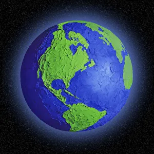 Globe of earth in space centred on North America Globe of earth in space centred on North America