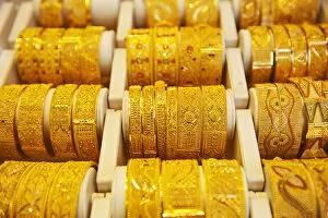 Gold Bangles For Sale In Gold Souk; Dubai, United Arab Emirates