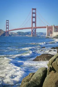 Golden Gate Bridge From Baker Beach; San Francisco California United States Of America Golden Gate Bridge From Baker Beach; San Francisco California United States Of America