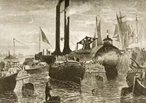 Images Dated 7th November 2005: Grain Fleet In New York Harbour In 1870S. From American Pictures Drawn With Pen And Pencil By Rev