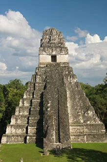 Guatemala, Peten, Tikal National Park, Jaguar Temple at the great plaza