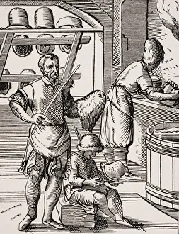 Hatter. 19Th Century Reproduction Of 16Th Century Woodcut By Jost Amman Hatter. 19Th Century Reproduction Of 16Th Century Woodcut By Jost Amman