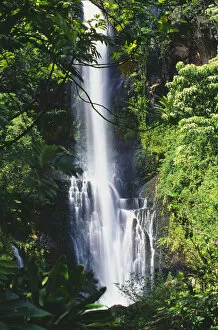 Hawaii, Maui, Wailua Falls Valley, One Large Fall And A Few Smaller Ones