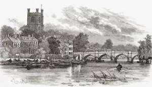 Henley-on-Thames, Oxfordshire, England, seen here in the 19th century. From English Pictures, published 1890