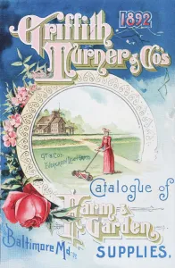 Historic Griffith Turner & Co Catalog Of Farm And Garden Supplies With Illustration Of Woman Farmer From 19th Century Historic Griffith Turner & Co Catalog Of Farm And Garden Supplies With Illustration Of Woman Farmer From 19th Century