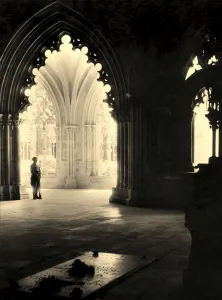 Historic image in sepia of a guard at the Tomb of the Unknown Soldier; Portugal Historic image in sepia of a guard at the Tomb of the Unknown Soldier; Portugal