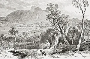 Hobart Tasmania From The Gallery Of Geography Published London Circa 1872 Hobart Tasmania From The Gallery Of Geography Published London Circa 1872
