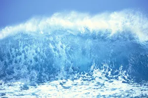 Huge Turquoise Wave Crashing Whitewash And Spray With Blue Skies C1709 Huge Turquoise Wave Crashing Whitewash And Spray With Blue Skies C1709