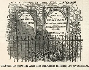 The Illustrated London News etching from 1852. The graves of Bewick and brother Robert Ovingham The Illustrated London News etching from 1852. The graves of Bewick and brother Robert Ovingham