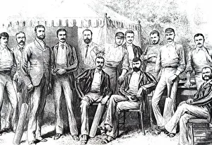 Illustration depicting the Australian touring cricket team of 1882 Illustration depicting the Australian touring cricket team of 1882