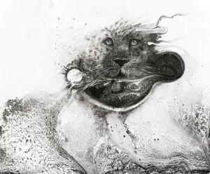 Illustration Of A Leopard's Head And Abstract Patterns Below Illustration Of A Leopard's Head And Abstract Patterns Below