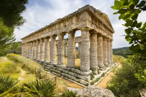 Imposing view of the Doric temple of Segesta in the Province of Trapani in Sicily, Italy Imposing view of the Doric temple of Segesta in the Province of Trapani in Sicily, Italy
