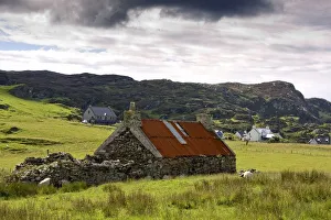 Isle Of Colonsay, Scotland; Stone Farmhouse And Surrounding Field Isle Of Colonsay, Scotland; Stone Farmhouse And Surrounding Field