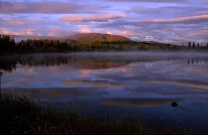 Jackfish Lake At Dawn, North End Of The South Canol Road, Near Ross River, Yukon Jackfish Lake At Dawn, North End Of The South Canol Road, Near Ross River, Yukon