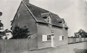 John Bunyan's House In Bedford, England. John Bunyan, 1628-1688. English Author Of the Pilgrim's Progress' John Bunyan's House In Bedford, England. John Bunyan, 1628-1688. English Author Of the Pilgrim's Progress'