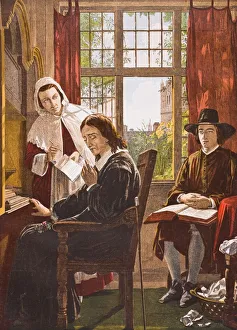 John Milton 1608-1674 English Poet Dictating Samson Agonistes From Old England' John Milton 1608-1674 English Poet Dictating Samson Agonistes From Old England'